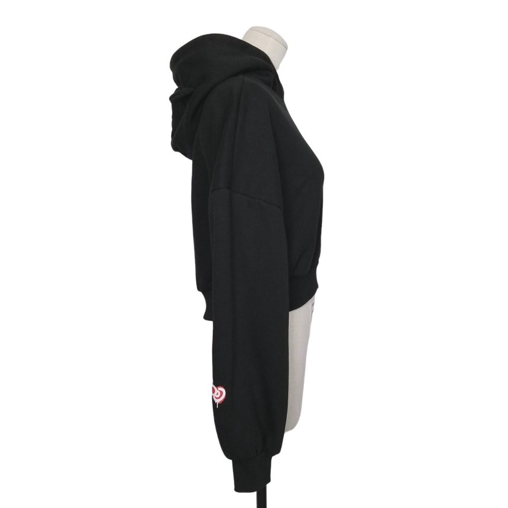 Hello Kitty and Friends x Forever 21 Crop Hoodie Black Sz Medium - Picture 6 of 10